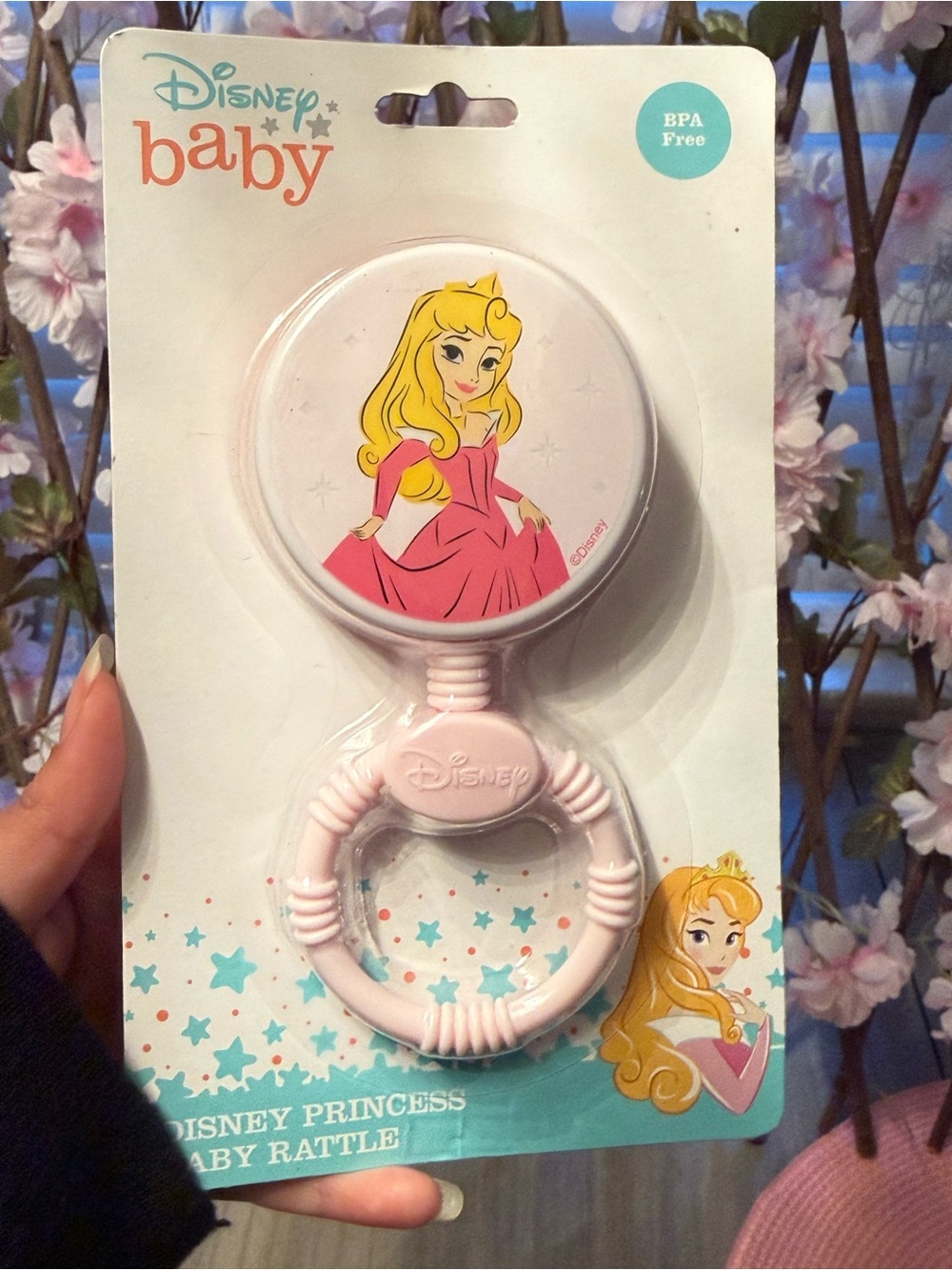 Disney Baby Pink Princess Aurora Rattle